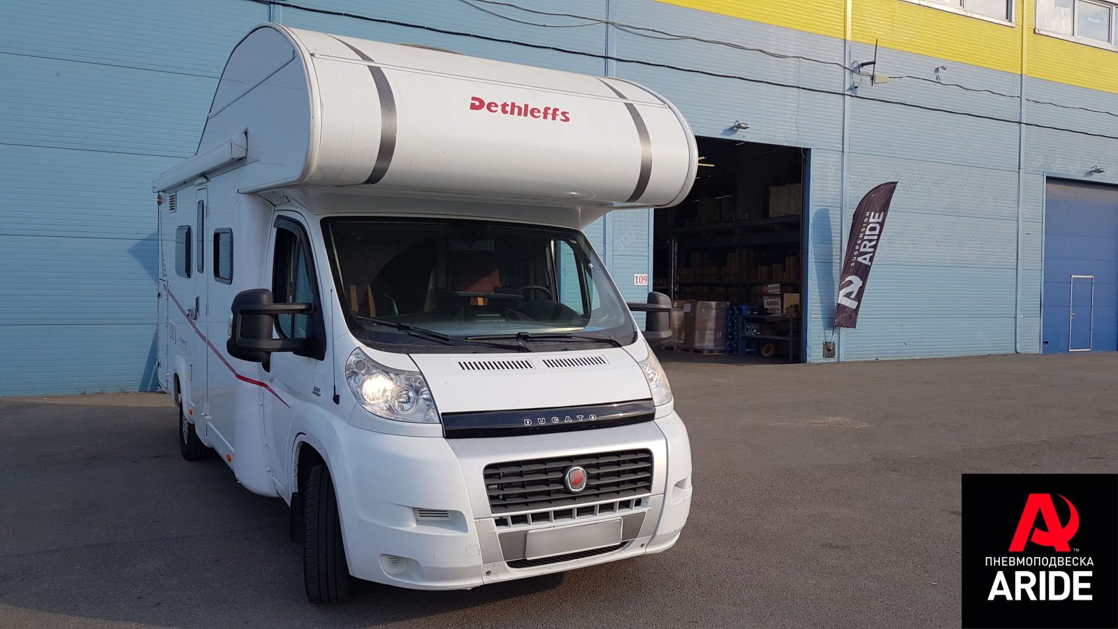 Пневмоподвеска на дом на колесах Fiat Ducato — пример установки