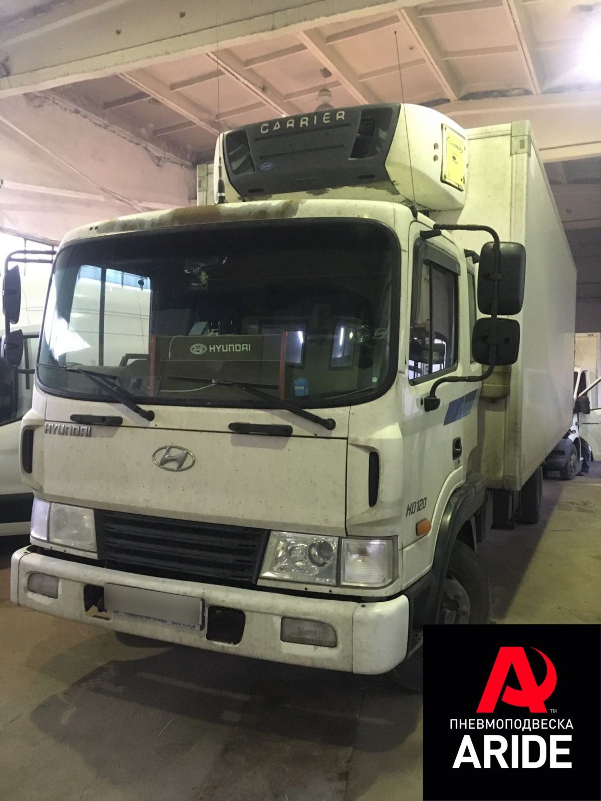 Пневмоподвеска на Hyundai HD 120 — пример установки