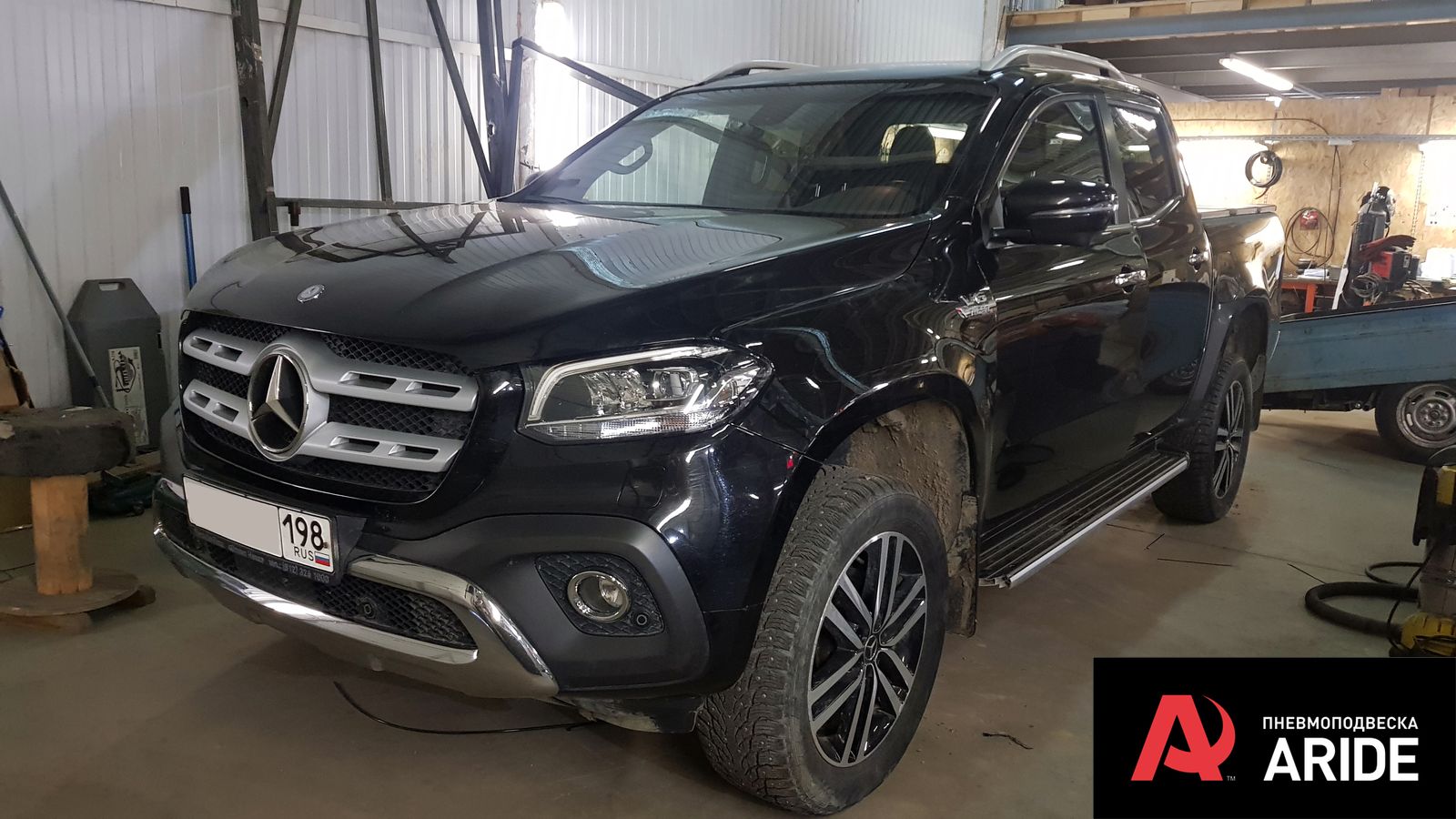 Установка пневмоподвески (пневмохелперов) на Mercedes X-class