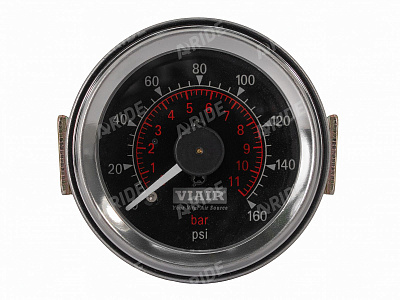 Манометр VIAIR 2 160 PSI, 2 контура, с подсветкой, черный